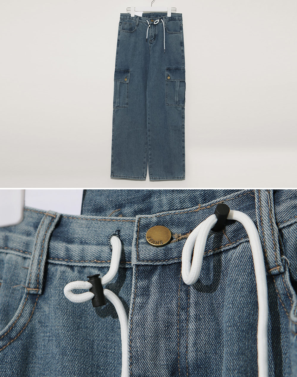 サイドポケット付きワイドデニムパンツ | レディースファッション通販