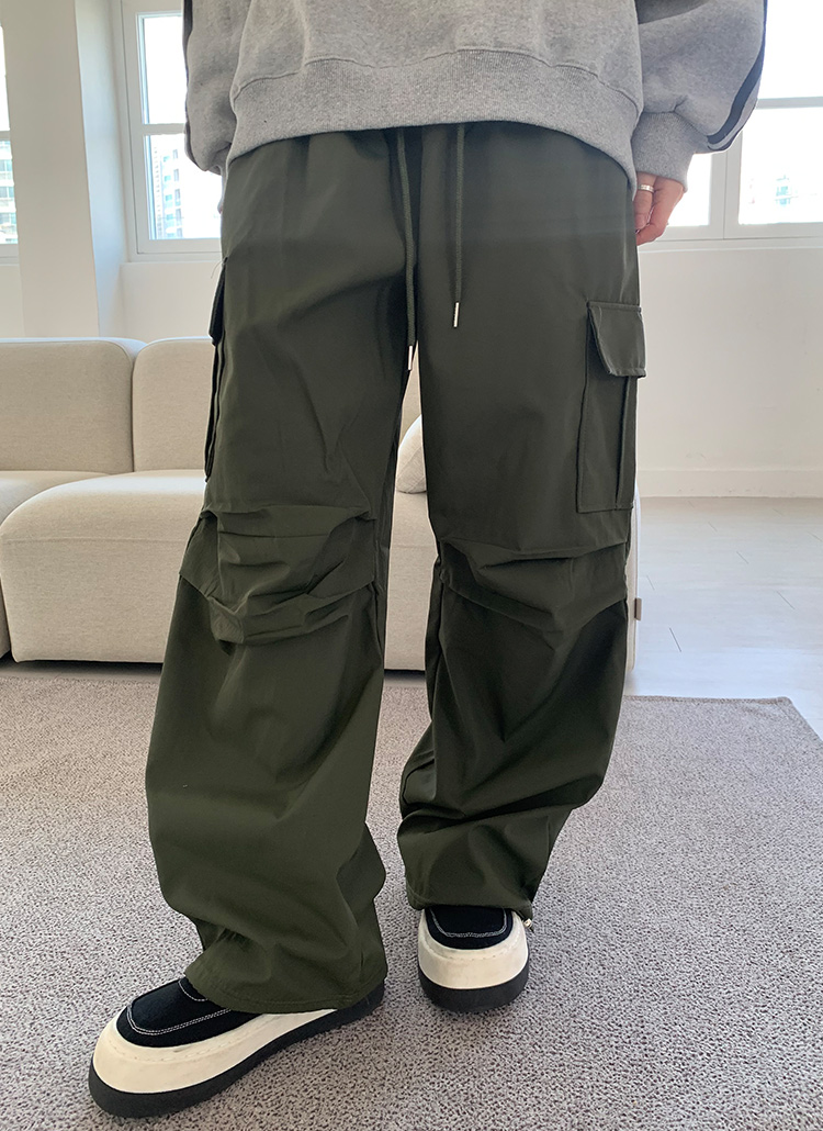 裏起毛カーゴポケットナイロンパンツ | レディースファッション通販