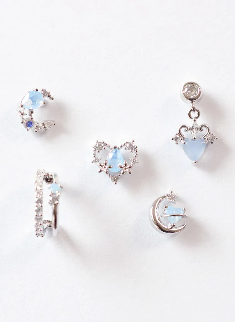 5TYPEブルーキュービックピアス(片耳用) | blingmoon | 詳細画像1