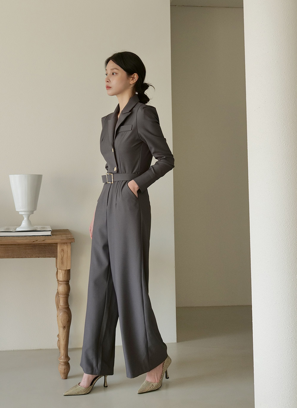 ベルト付テーラードオールインワン | レディースファッション通販 - DHOLIC