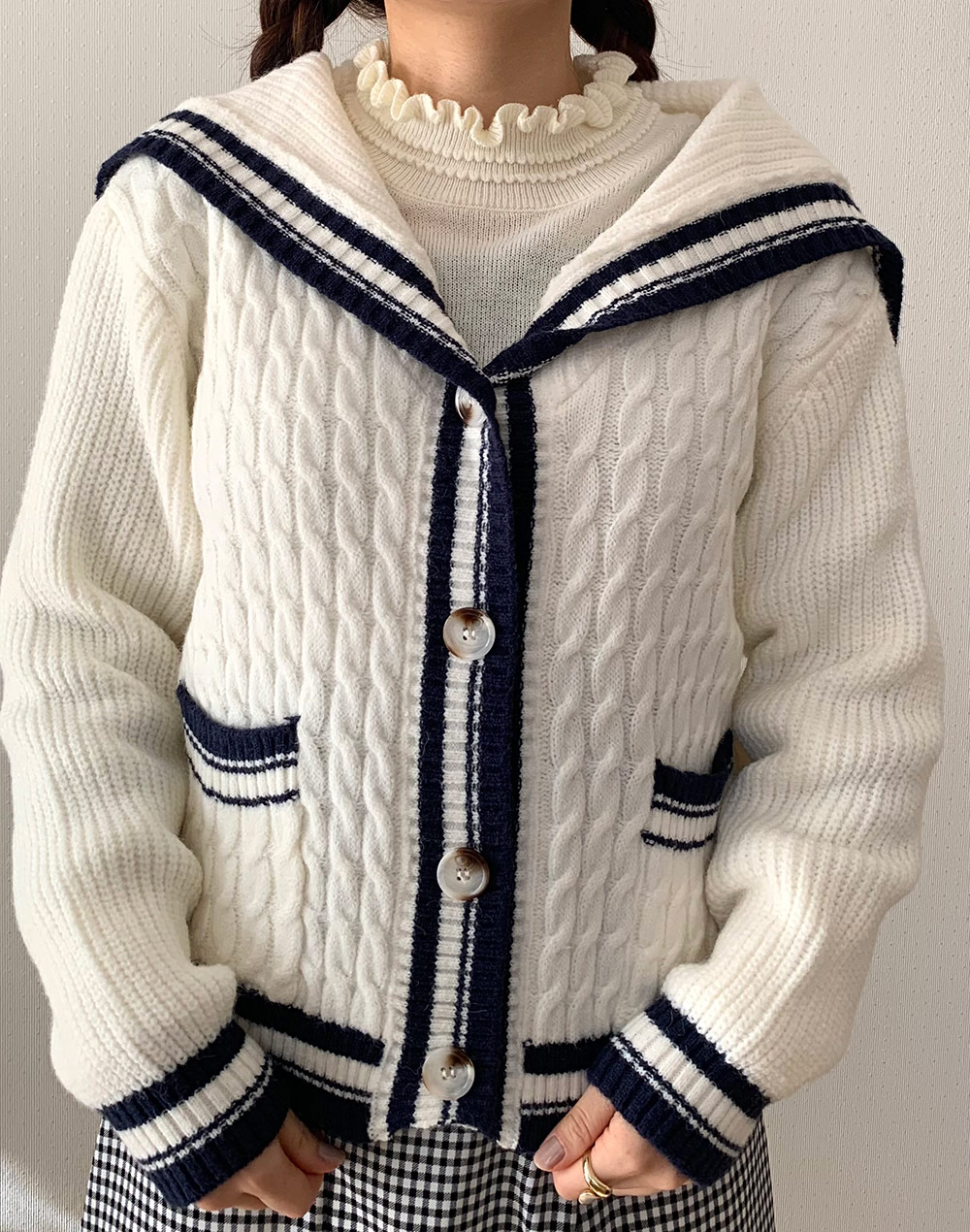 cccmalie カシミヤ セーラー カーディガン キャメル シーマリー  