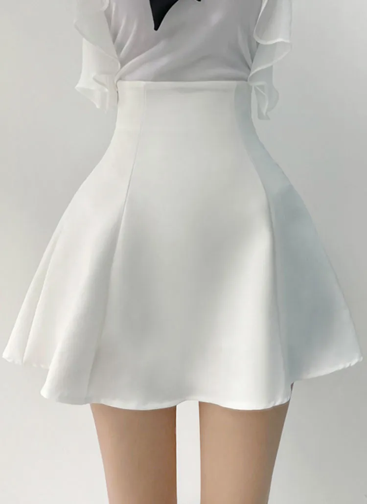 パンツ裏地ハイウエストフレアスカート | YUAU | 詳細画像1