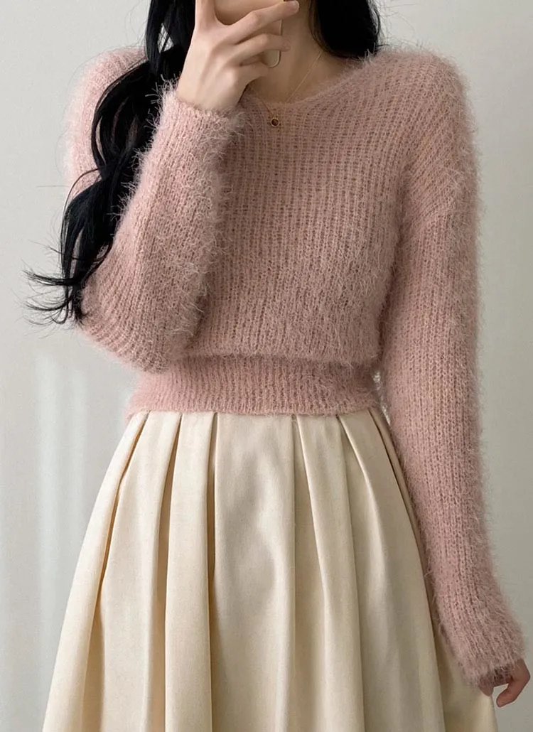 Vネックアンゴラ風ニット | dangosister | 詳細画像1