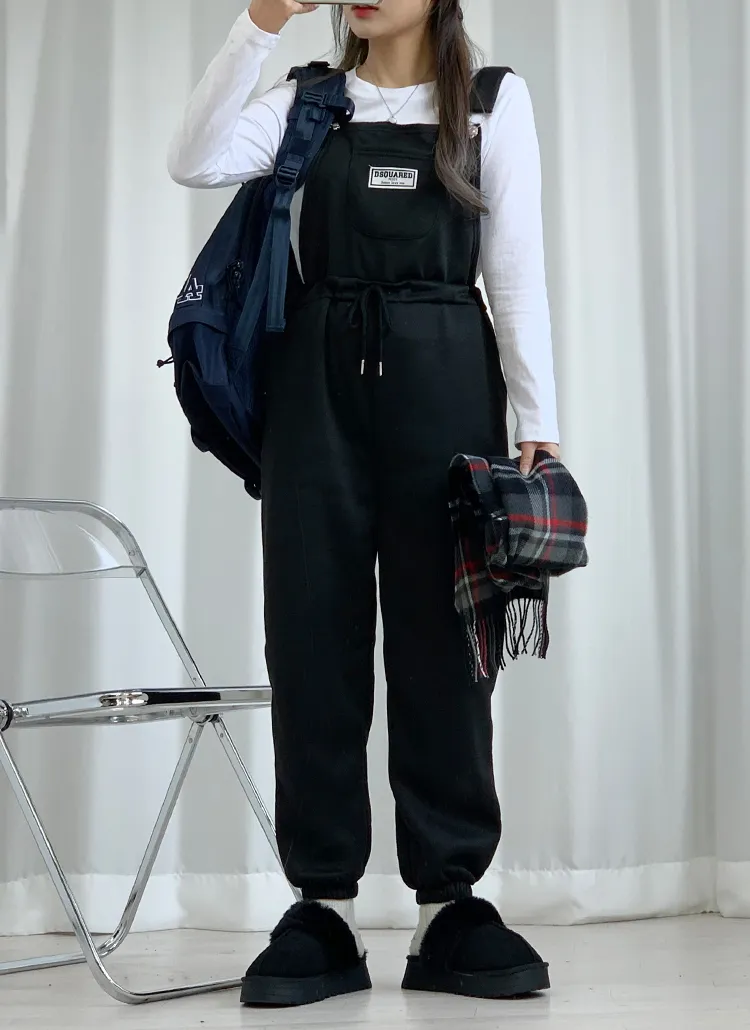 裏起毛スウェットサロペットジョガーパンツ | レディースファッション 