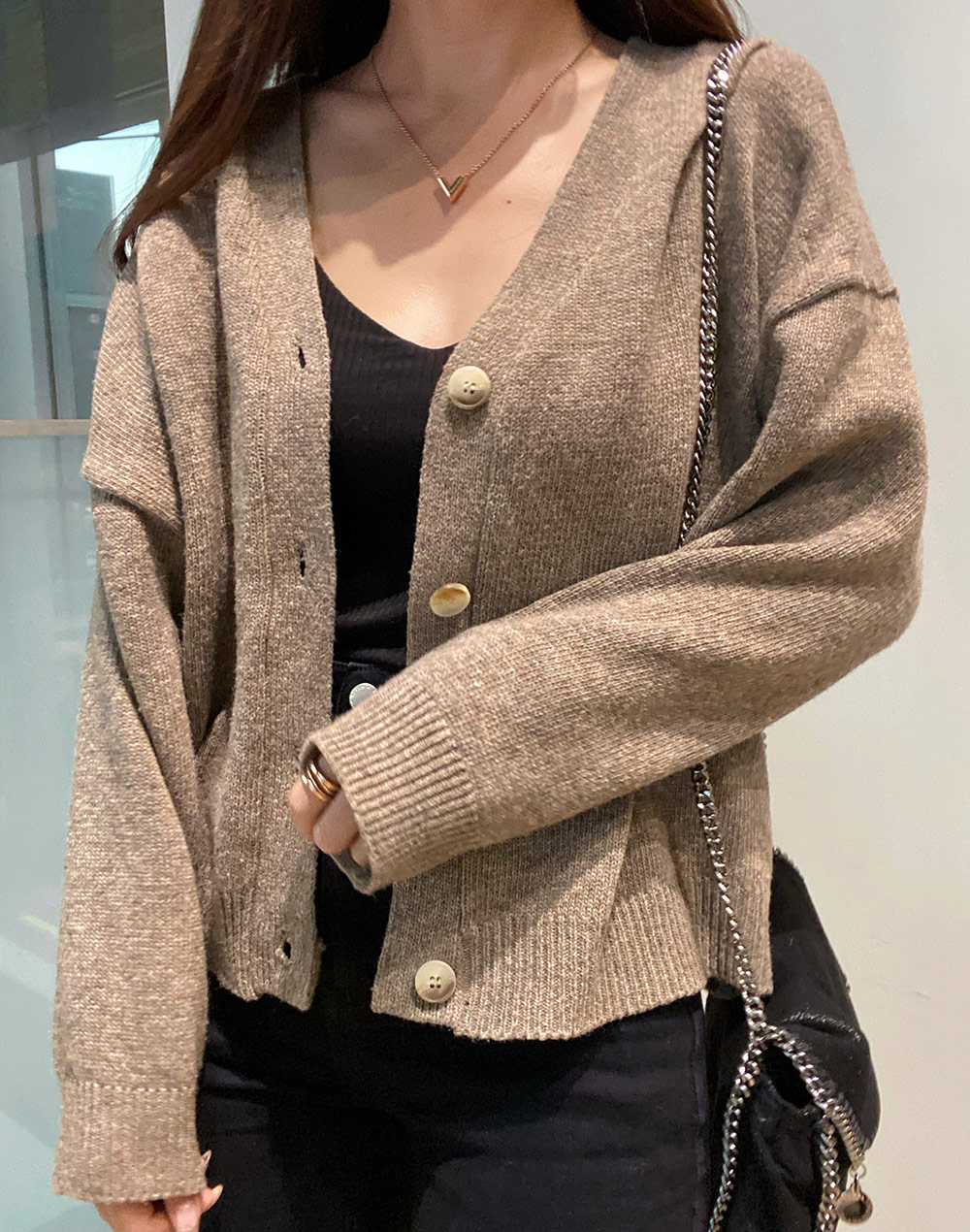 【美品】MDL  カーディガン  シンプルデザイン  ニット　濃紺   ネイビー