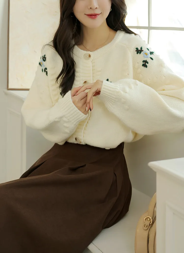 Z レリアン lellian 花柄 カーディガン 羽織 総柄 薔薇 バラ 暖かかっ 紺色 