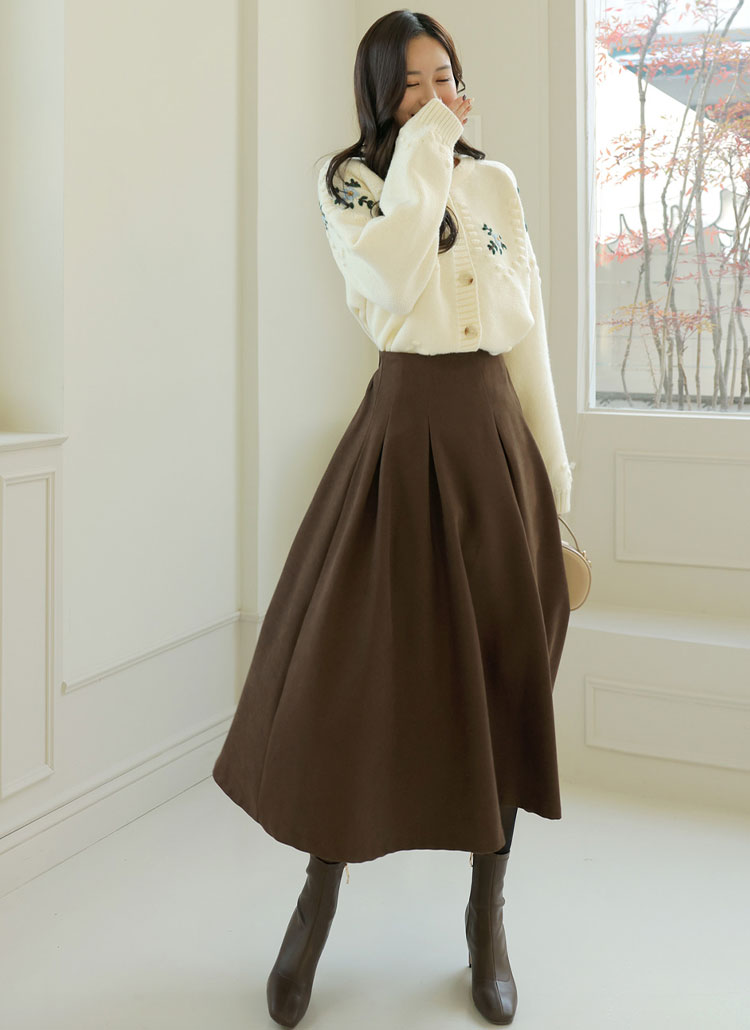 ハイウエストバックゴムプリーツスカート | レディースファッション