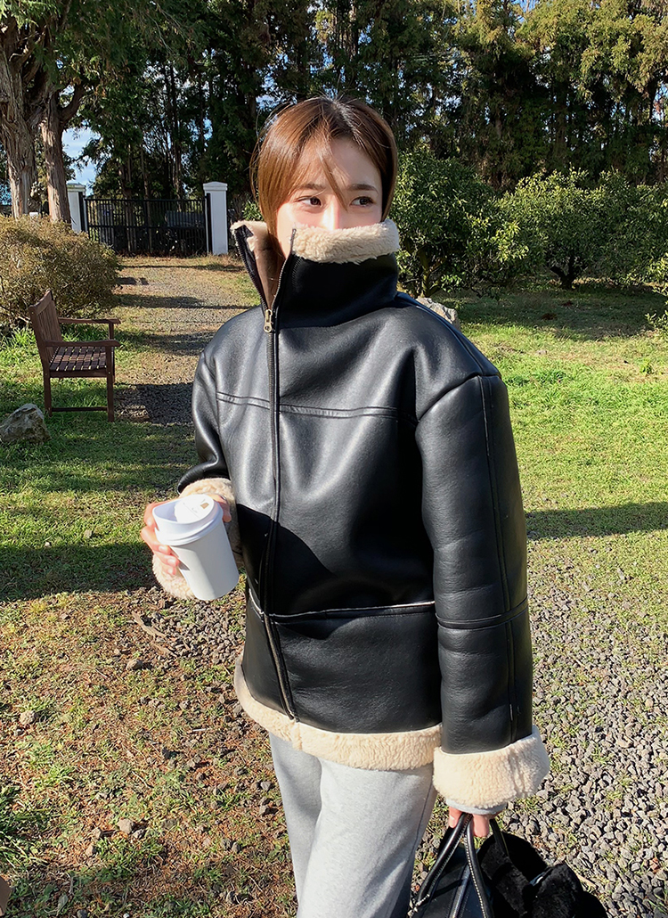 ハイネックムートン調ジャケット | レディースファッション通販 ハイネックムートン調ジャケット | レディースファッション通販