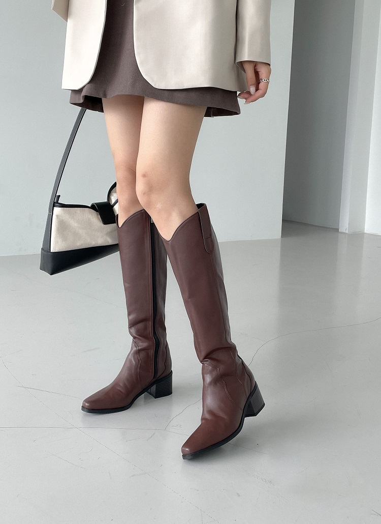 春先にも♡大人気ウェスタンロングブーツ/新品23.5/美脚/ラスト1点