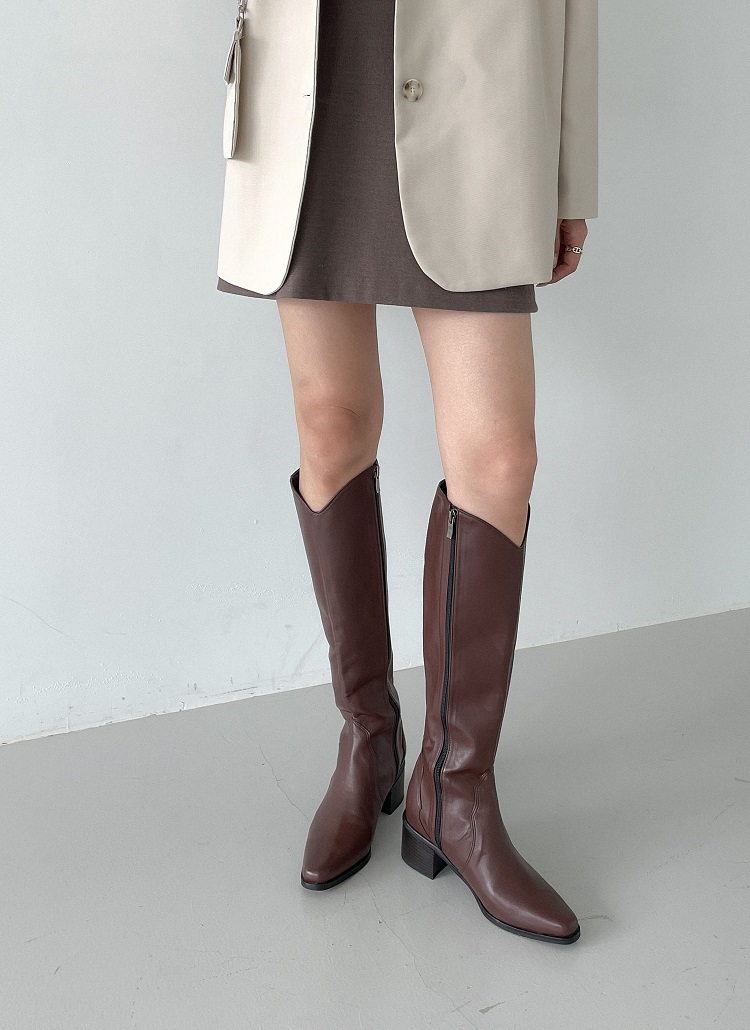 春先にも♡大人気ウェスタンロングブーツ/新品23.5/美脚/ラスト1点