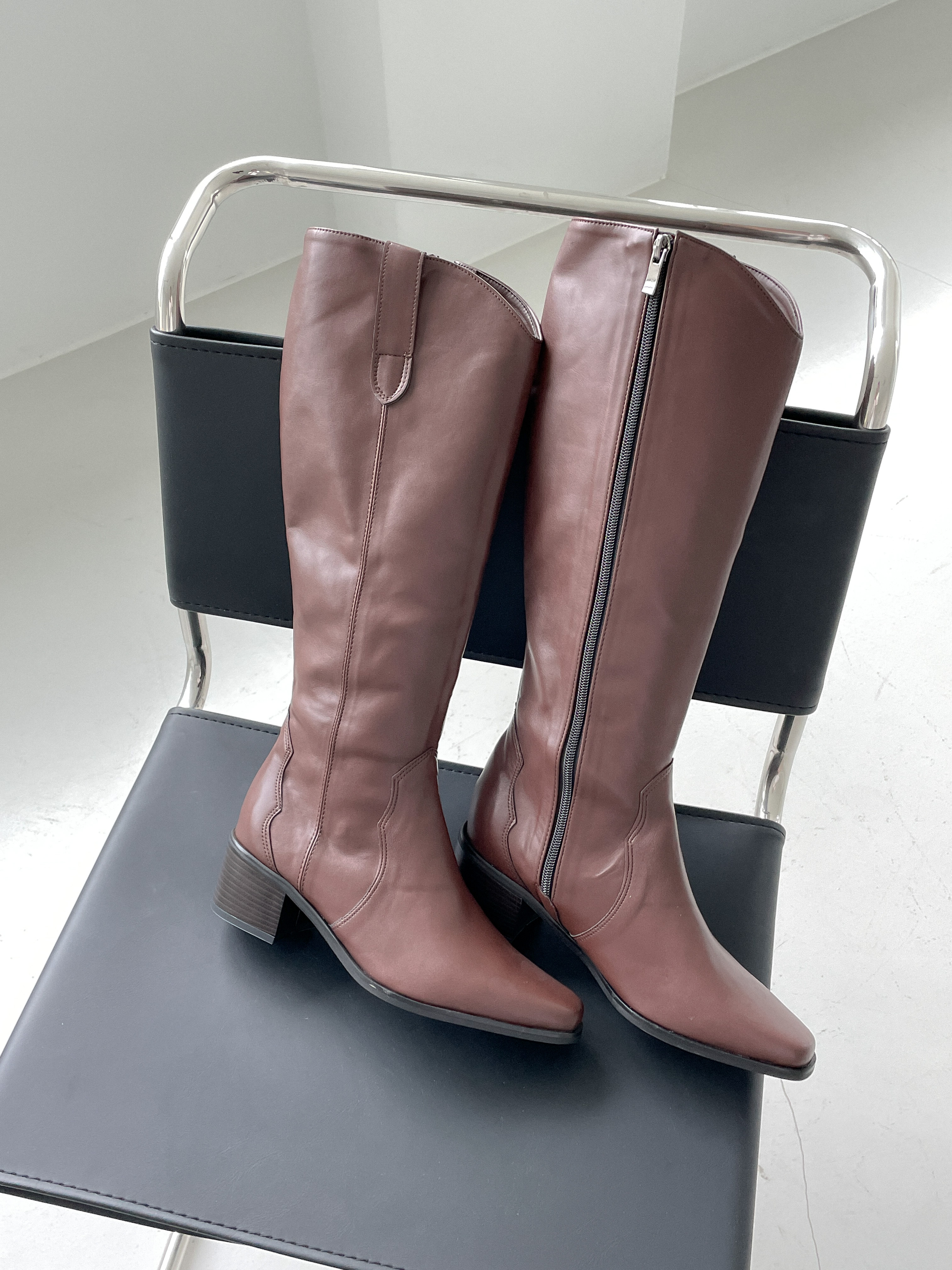 春先にも♡大人気ウェスタンロングブーツ/新品23.5/美脚/ラスト1点