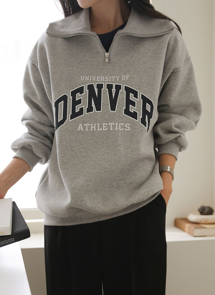 裏起毛ハーフジップロゴスウェット | レディースファッション通販 - DHOLIC