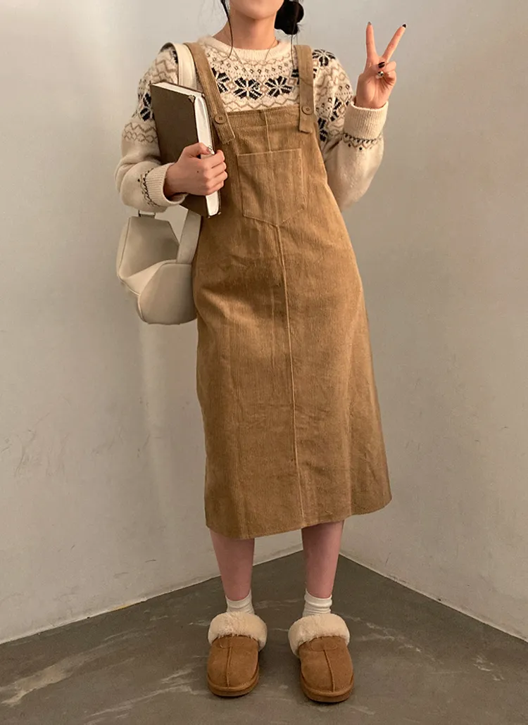 ワンポケコーデュロイサロペットワンピース | レディースファッション  