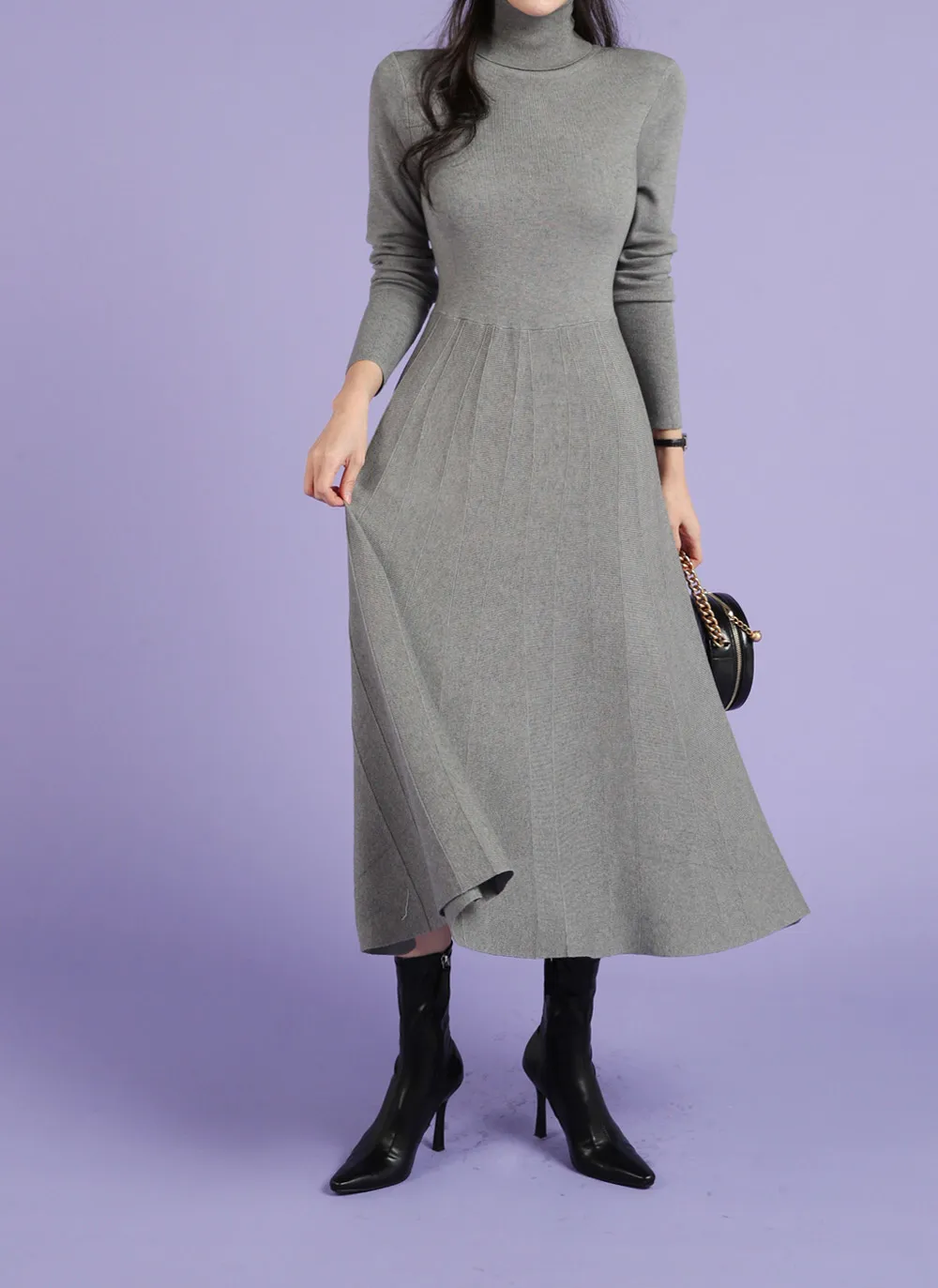 Aラインタートルニットワンピース | レディースファッション通販 - DHOLIC 