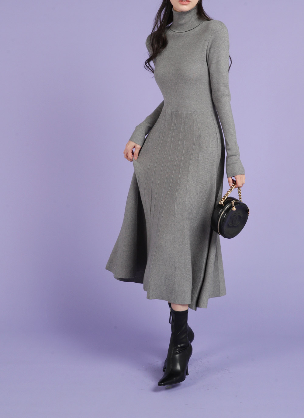 Aラインタートルニットワンピース | レディースファッション通販 - DHOLIC