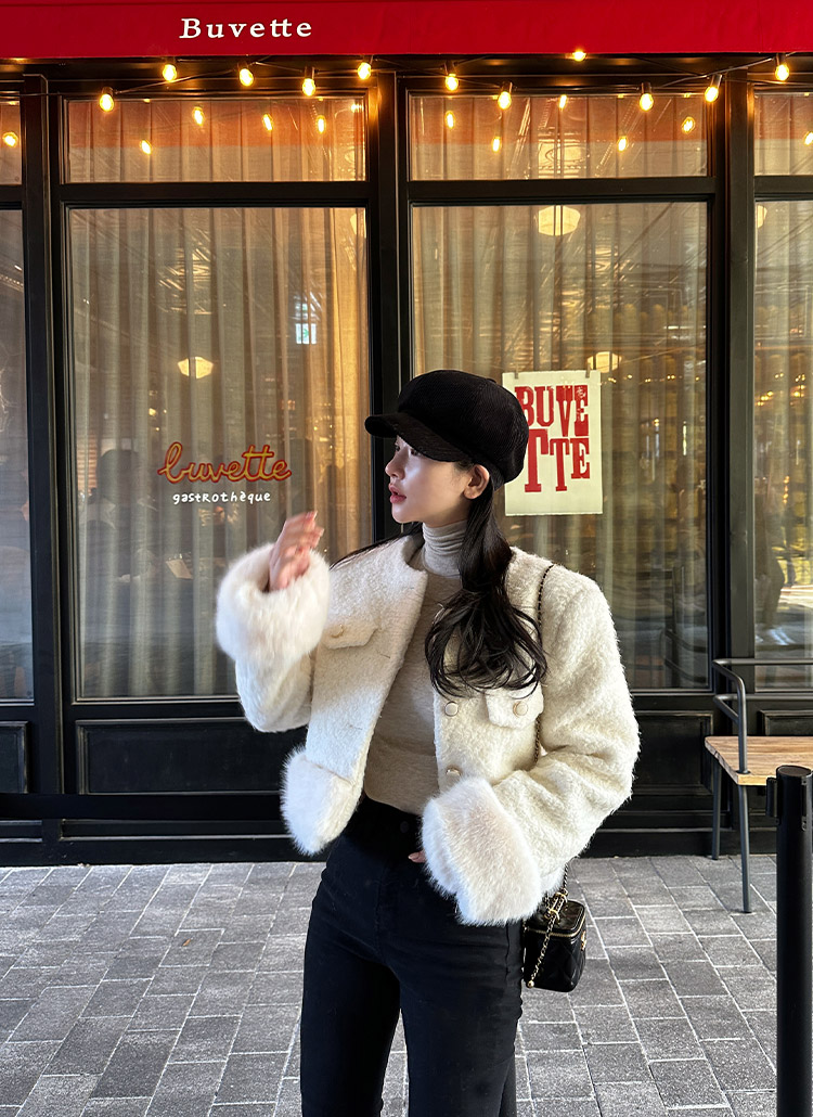 ファー配色ツイードジャケット・p482288 ファー配色ツイードジャケット・p482288
