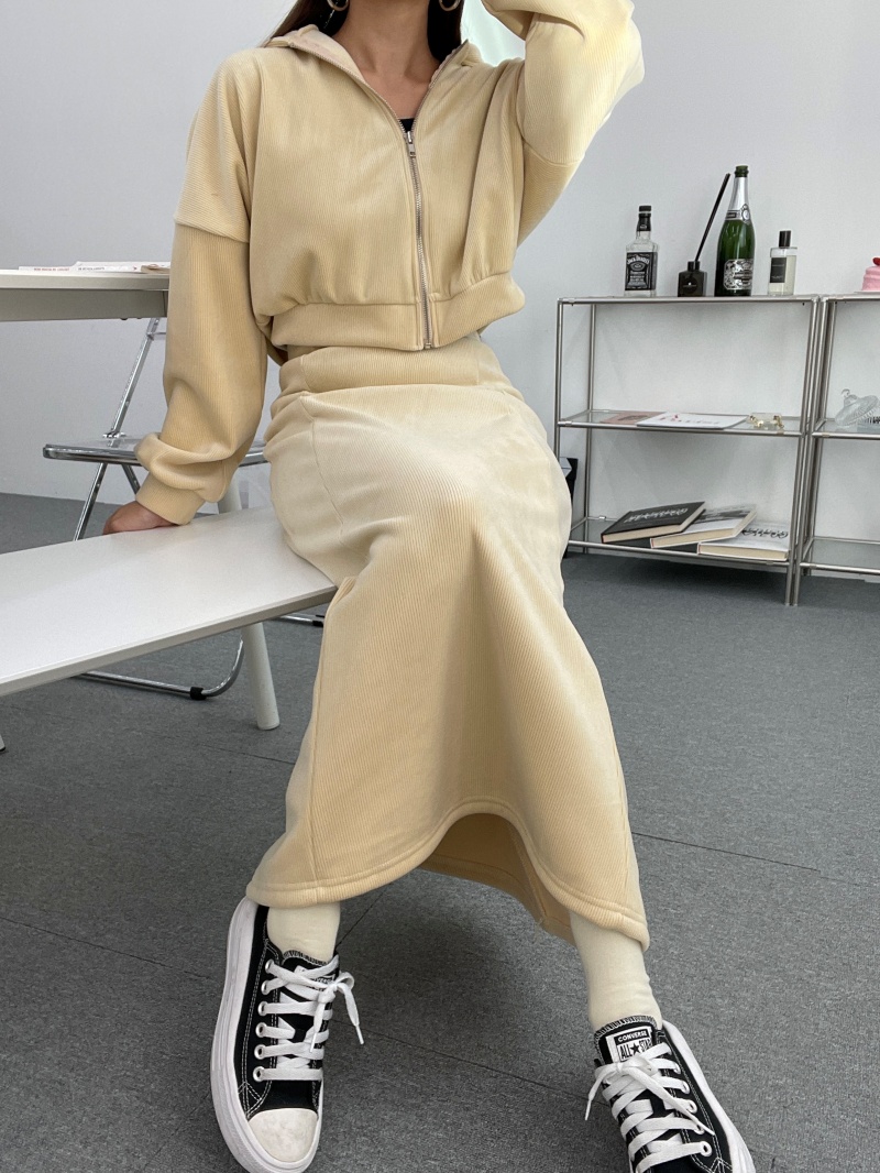 コーデュロイパーカー&マーメイドスカートSET | レディース