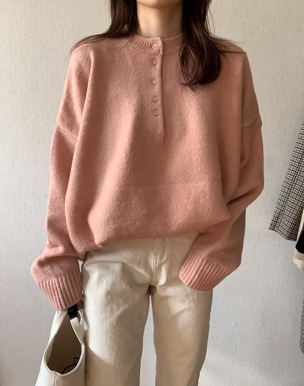 ヘンリーネックオーバーサイズニット | レディースファッション通販