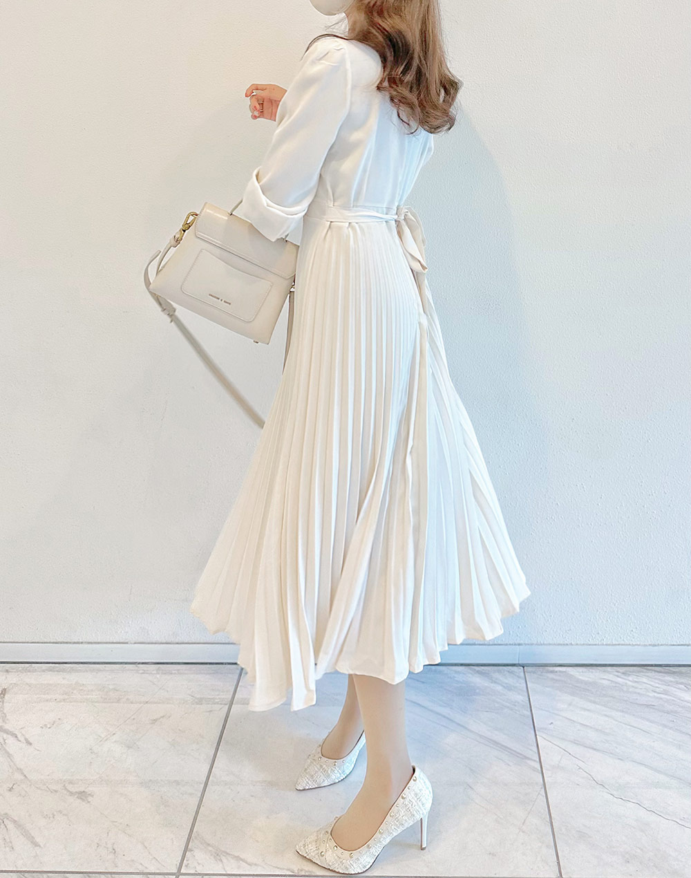 サテンプリーツワンピース | レディースファッション通販 - DHOLIC