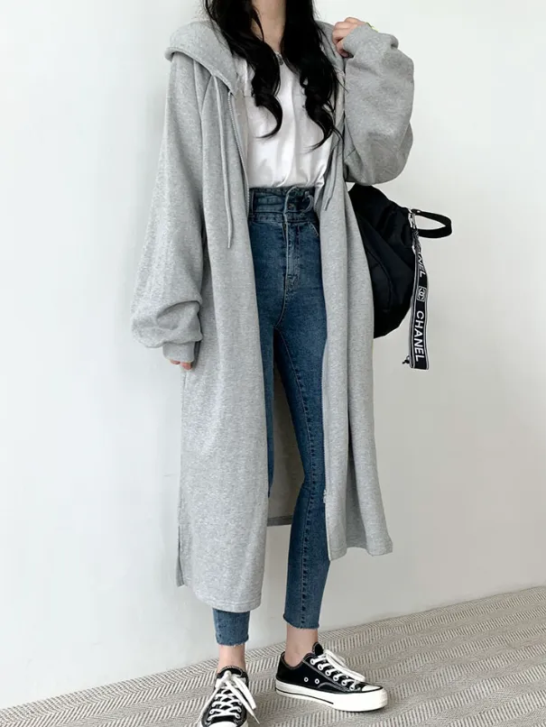 コットンロングジップパーカー | レディースファッション通販 - DHOLIC