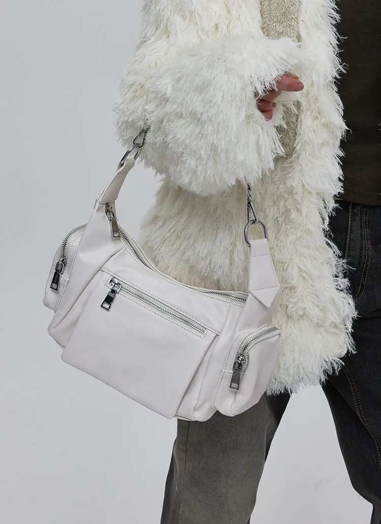 ファスナーポケットショルダーバッグ | blackup | 詳細画像1