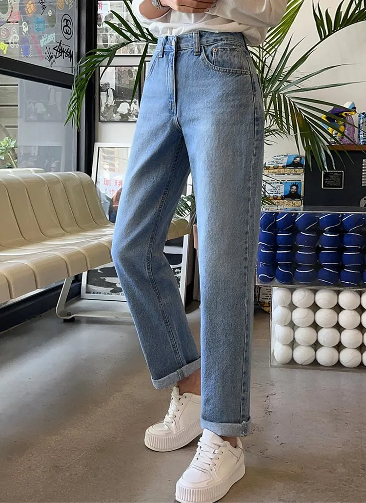 ストレートライトブルーデニムパンツ | レディースファッション通販 
