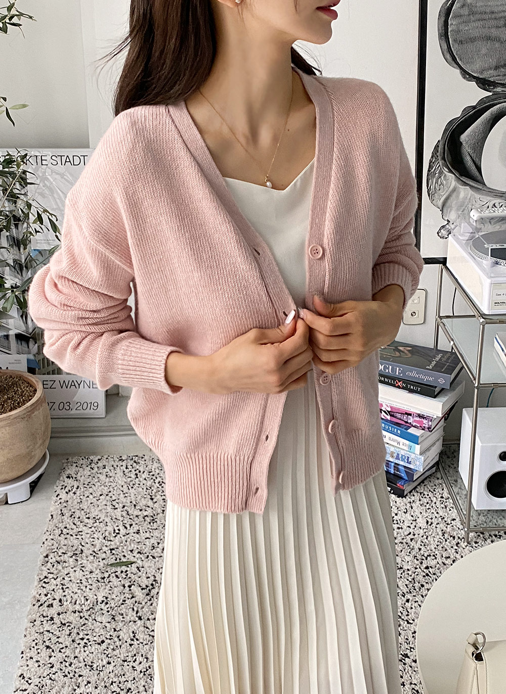 美品】 イエナ TRAPPER 片畦 カーディガン ニット アルパカ混 アルパカ