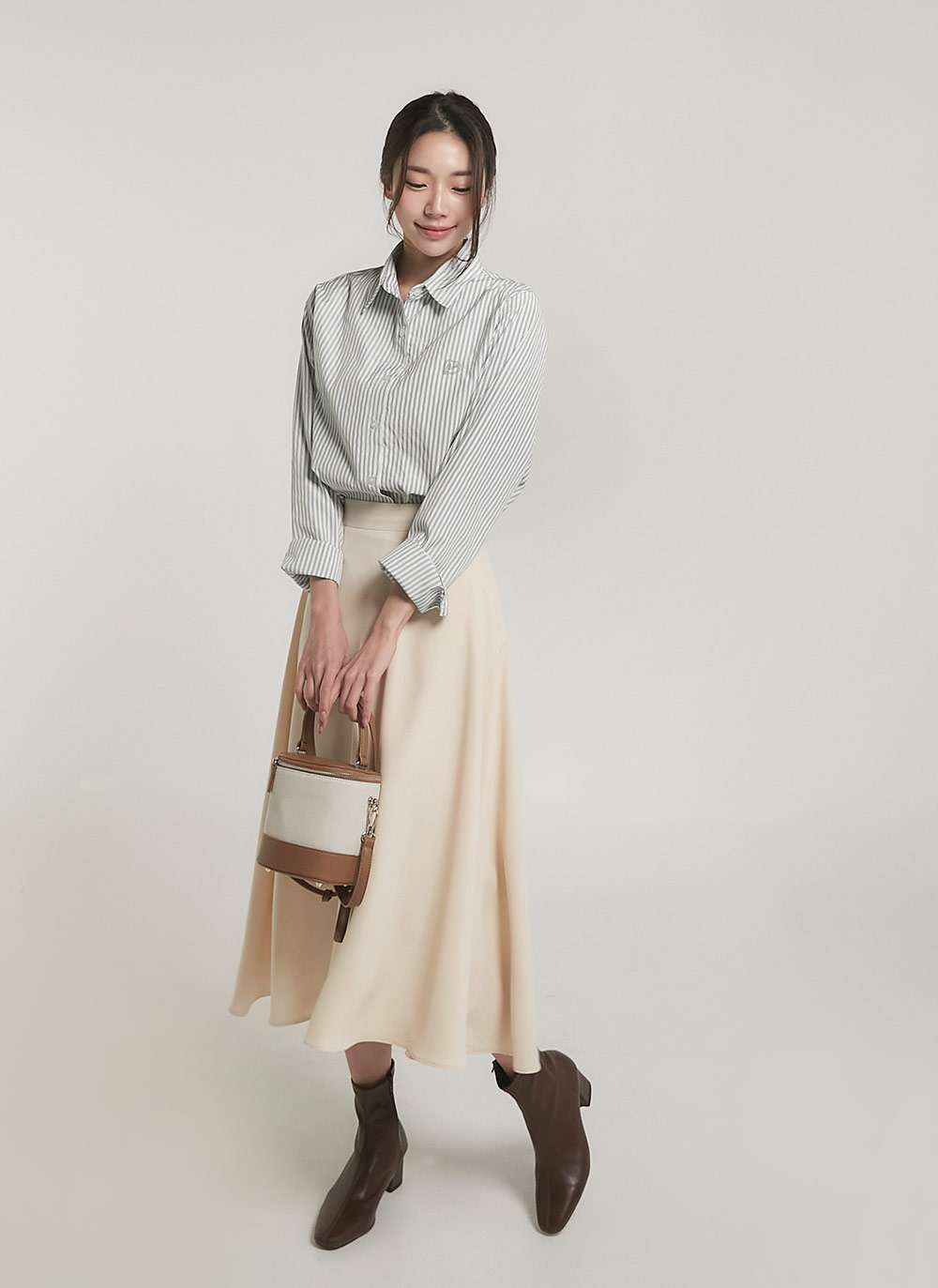 ストライプハート刺繍シャツ | DHOLIC | 詳細画像6