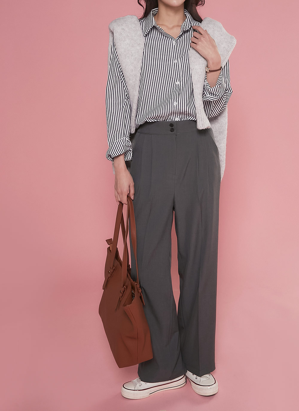 ストライプハート刺繍シャツ | DHOLIC | 詳細画像11