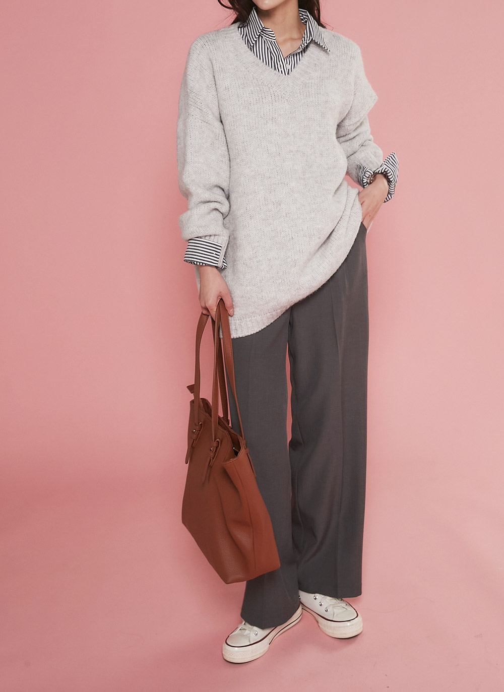 ストライプハート刺繍シャツ | DHOLIC | 詳細画像14