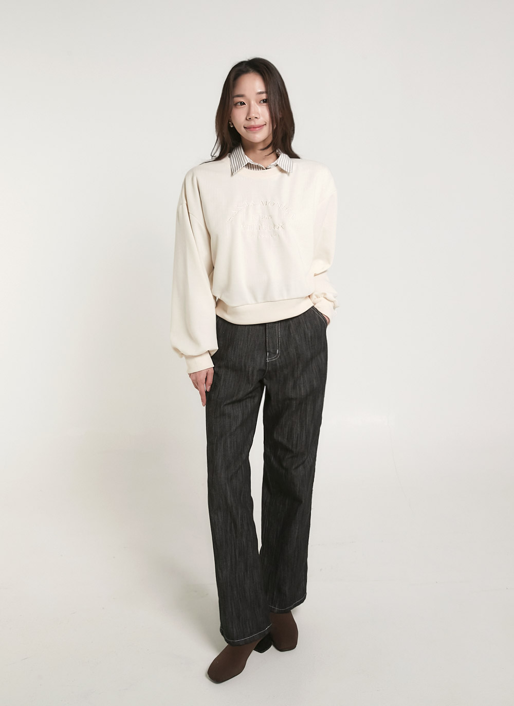 ストライプハート刺繍シャツ | DHOLIC | 詳細画像20