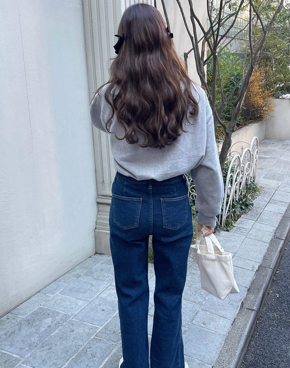 ハイウエスト前ポケットデニムパンツ | レディースファッション