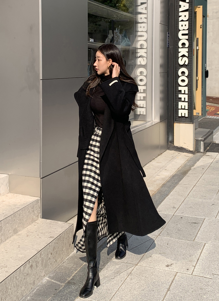 【新品タグ付き】 ヨシエイナバ カシミヤ混ウール ニットロングコート 黒 レキップ ヨシエイナバL'EQUIPE YOSHIE INABA カシミヤ混ドルマン