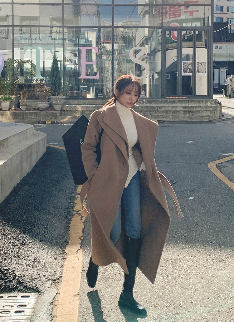 ウールカシミヤ混ダブルカラーコート | レディースファッション通販