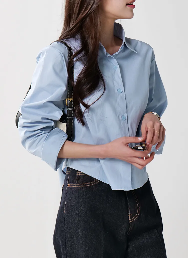 クロップドコットンシャツ | DHOLIC | 詳細画像1