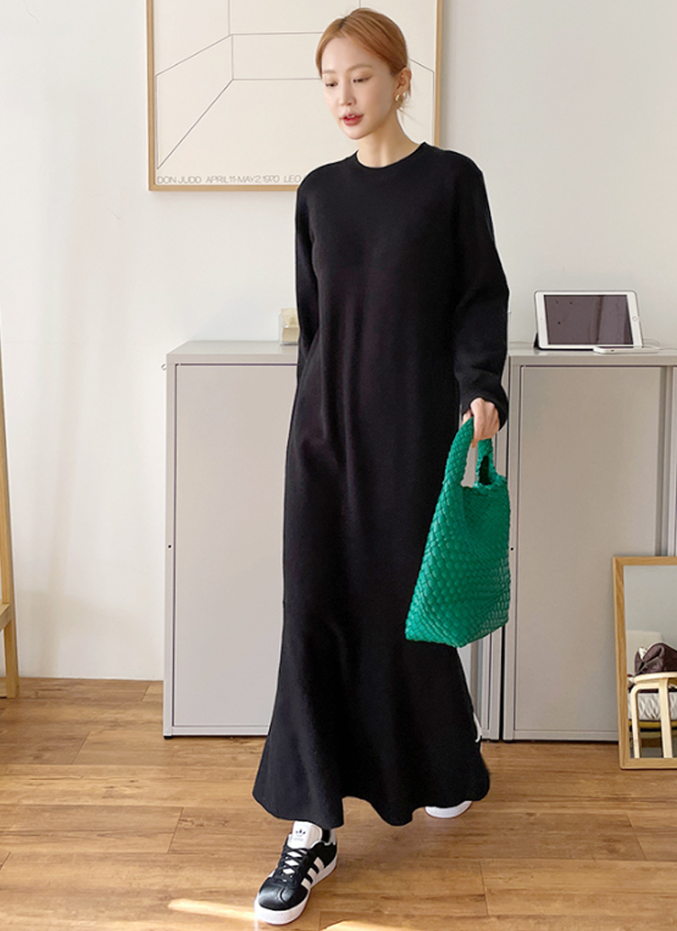 M me eme／Ensemble ribbon knit mermaid long one piece