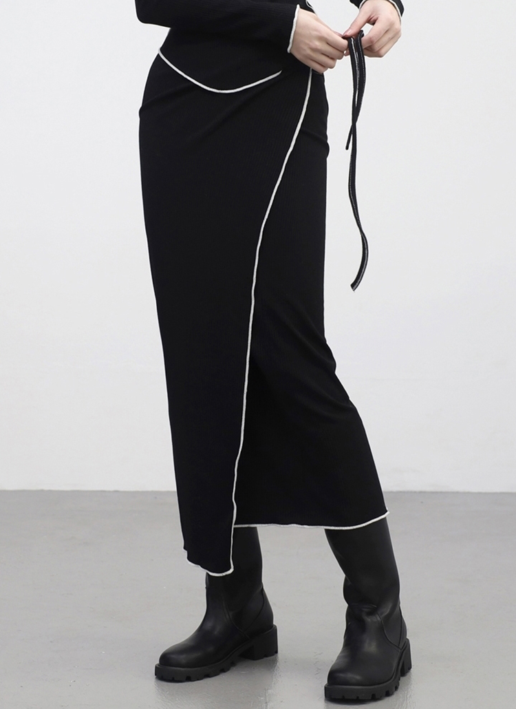 パイピングラップスカート | レディースファッション通販 - DHOLIC