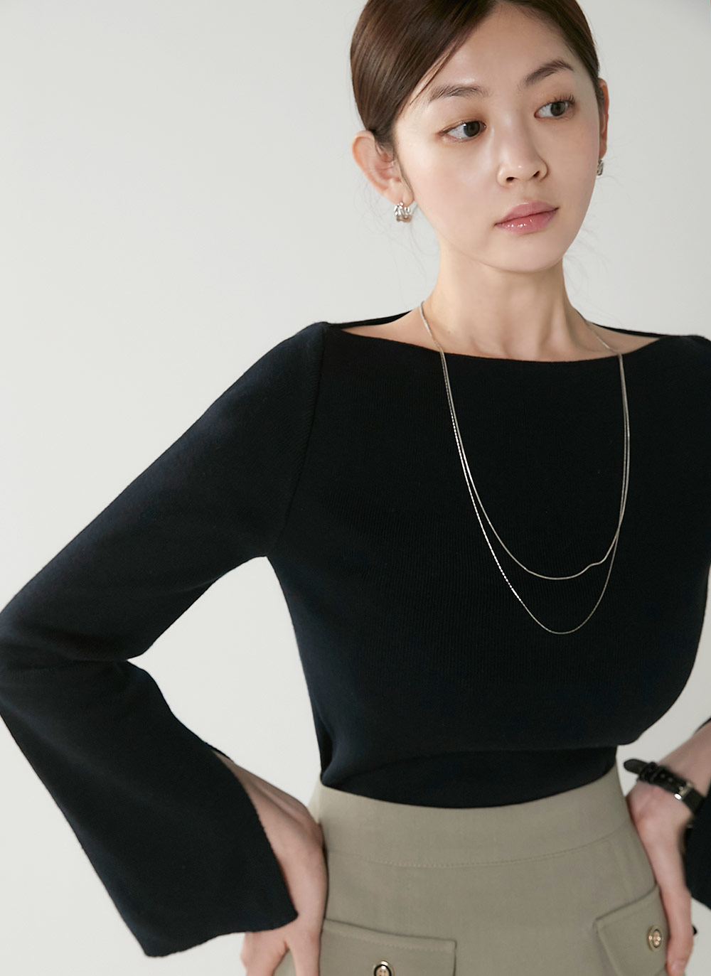 2TYPEスリットスリーブニット | DHOLIC | 詳細画像8