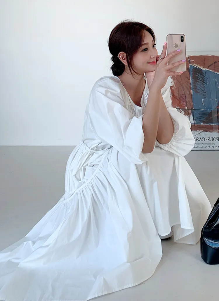 シャーリングロングワンピース | berryjoo | 詳細画像1