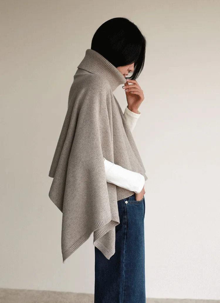 美品 セオリー タートルネック ニットポンチョ ミックスグレー 楽天市場】ポンチョ風 メランジ ニット レディース 長袖