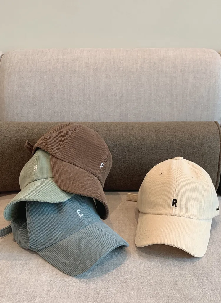 アルファベット刺繍コーデュロイキャップ | citynwoman | 詳細画像1