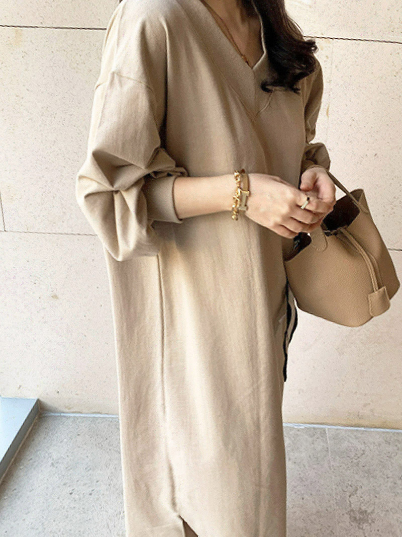 Vネックスウェットワンピース | レディースファッション通販 - DHOLIC