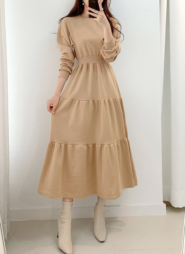 裏起毛スウェットティアードワンピース | レディースファッション通販