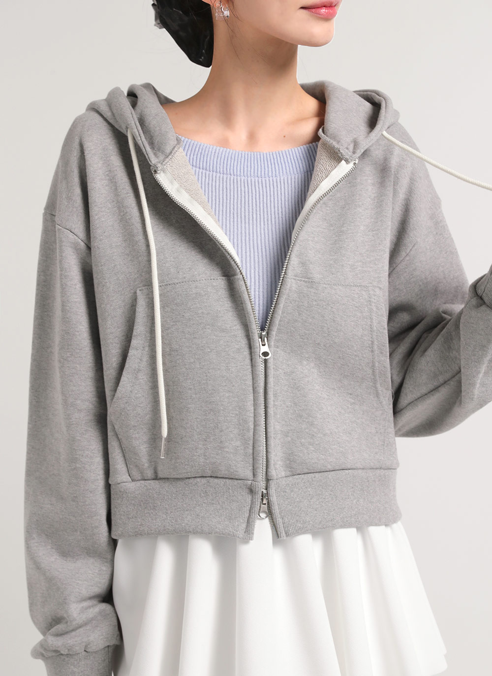 新品未使用 ファッショ 裏起毛ダブルジップパーカー 