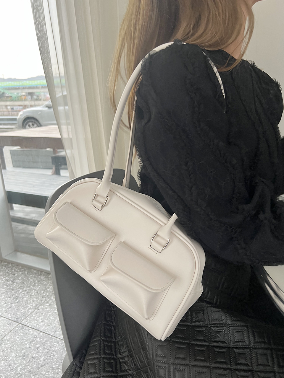 ダブルフラップポケットボストンバッグ | レディースファッション通販