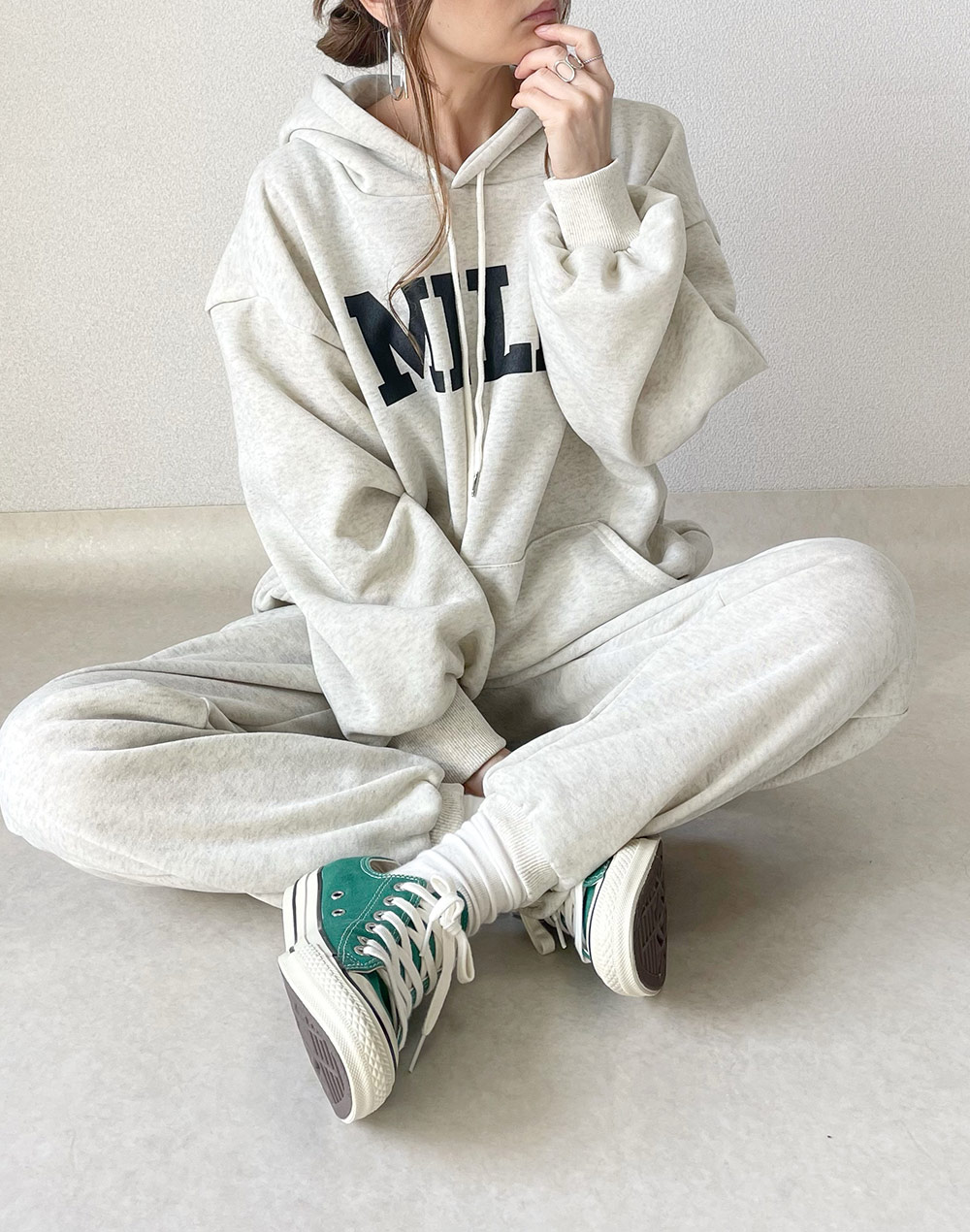 裏起毛スウェットパーカーセットアップ | レディース