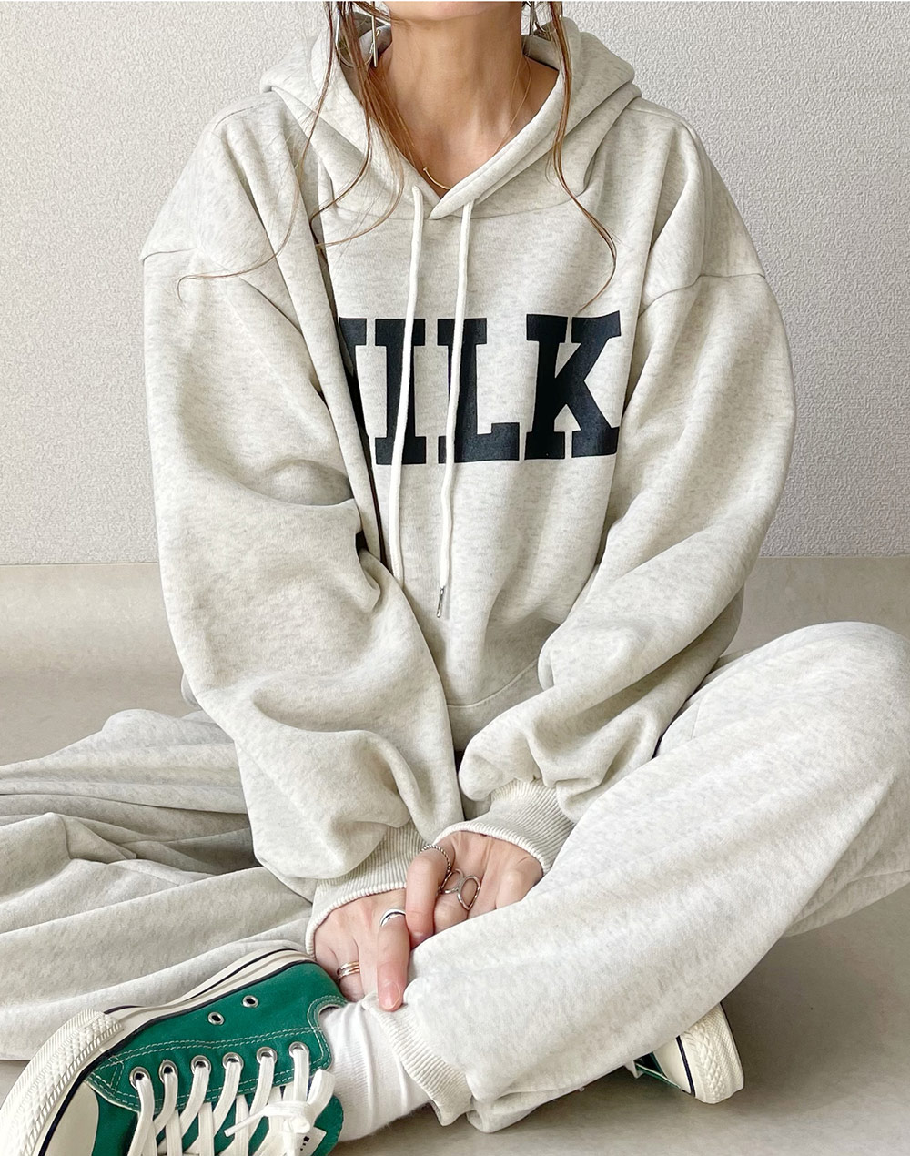 裏起毛スウェットパーカーセットアップ | レディースファッション通販