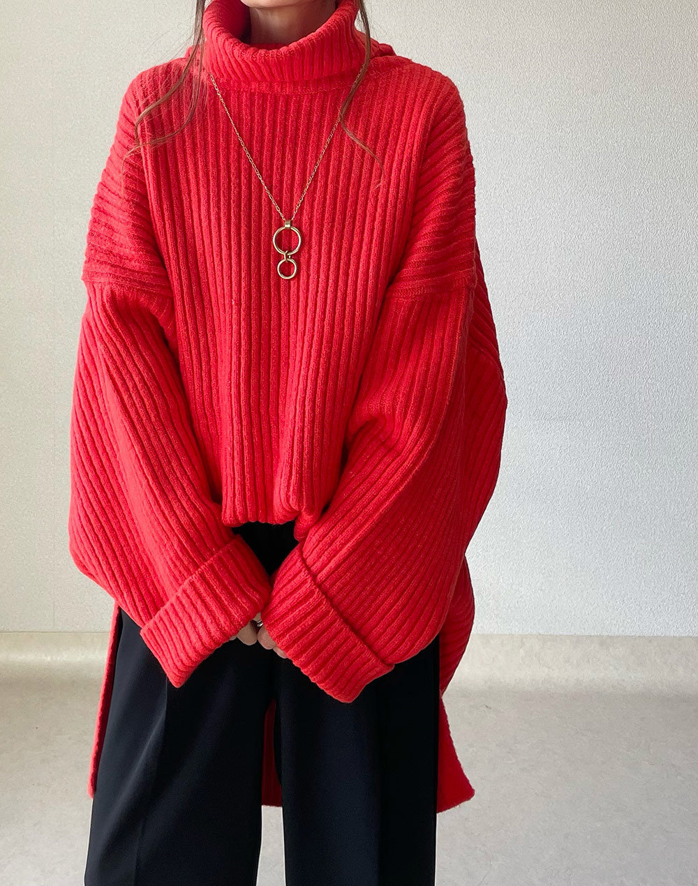 オーバーサイズタートルネックニット | レディースファッション通販
