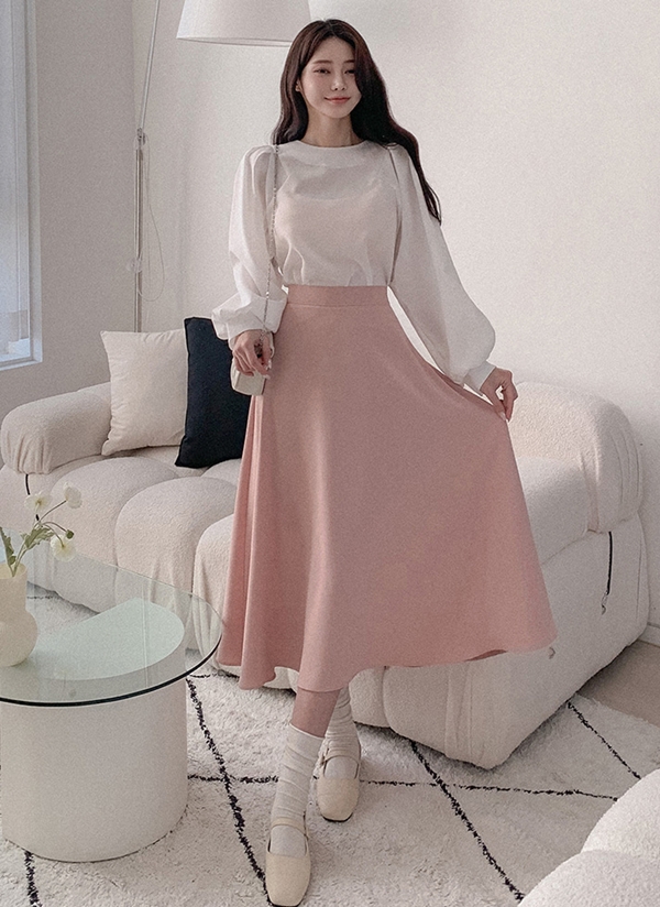 バックウエストゴムフレアスカート | レディースファッション通販 - DHOLIC 