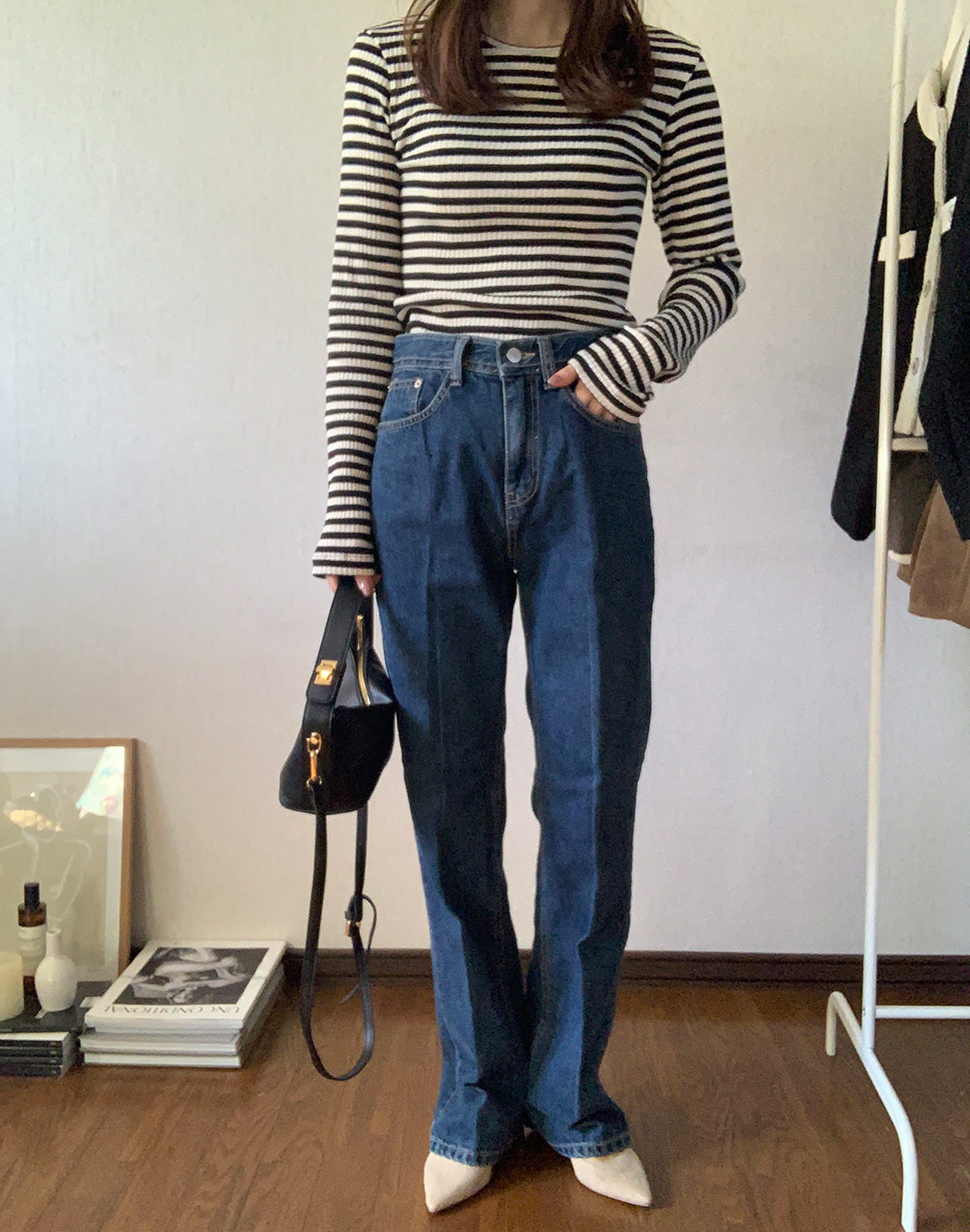 センタープレスフレアデニムパンツ | レディースファッション通販 - DHOLIC